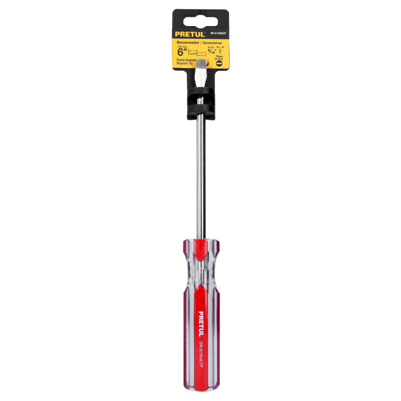 Destornillador Pala 5/16" x 6"Mango PVC Pretul