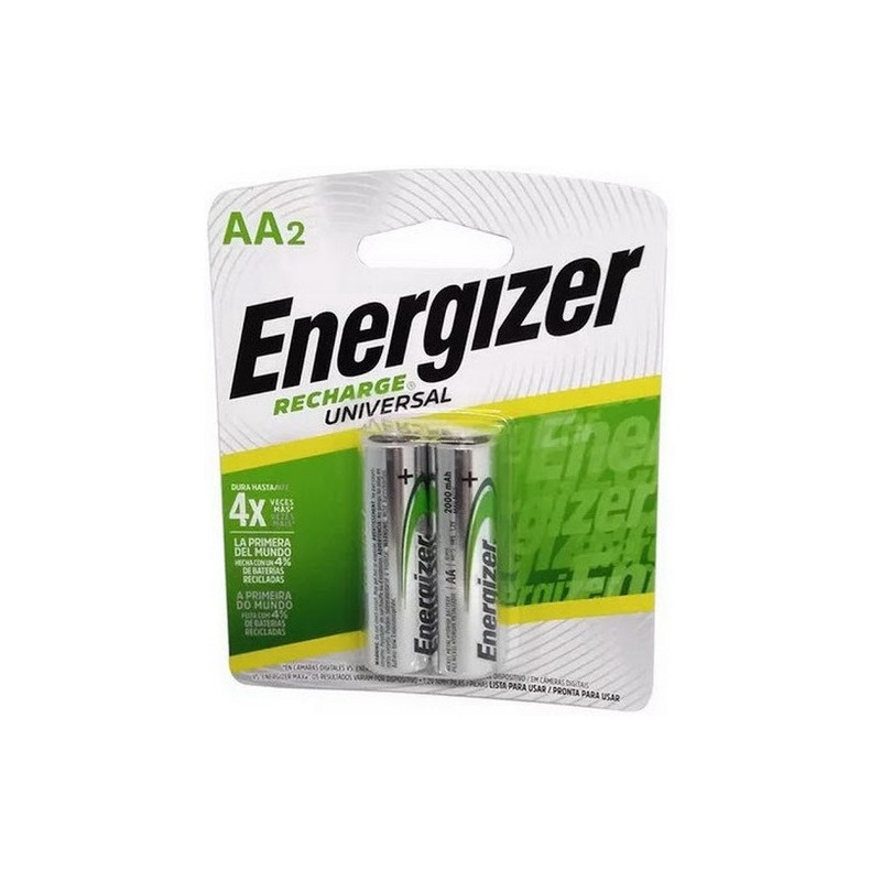 Bateria recargable Energizer pila AA paquete con 2 – OFIMART