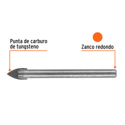 Broca para vidrio y baldosa de 5/16", Truper