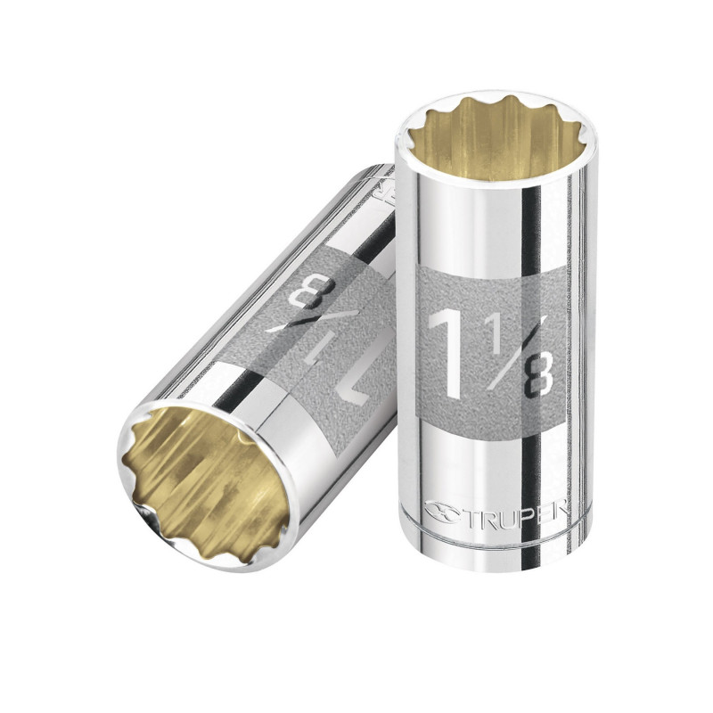 Copa Estandar Larga De 12 Puntas 1 1/8" Mando 1/2 Truper