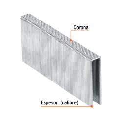 Caja con 1000 grapas corona 7/16" cal. 16, 50mm