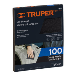 25 Unidades Lija De Agua Grano 100 Truper
