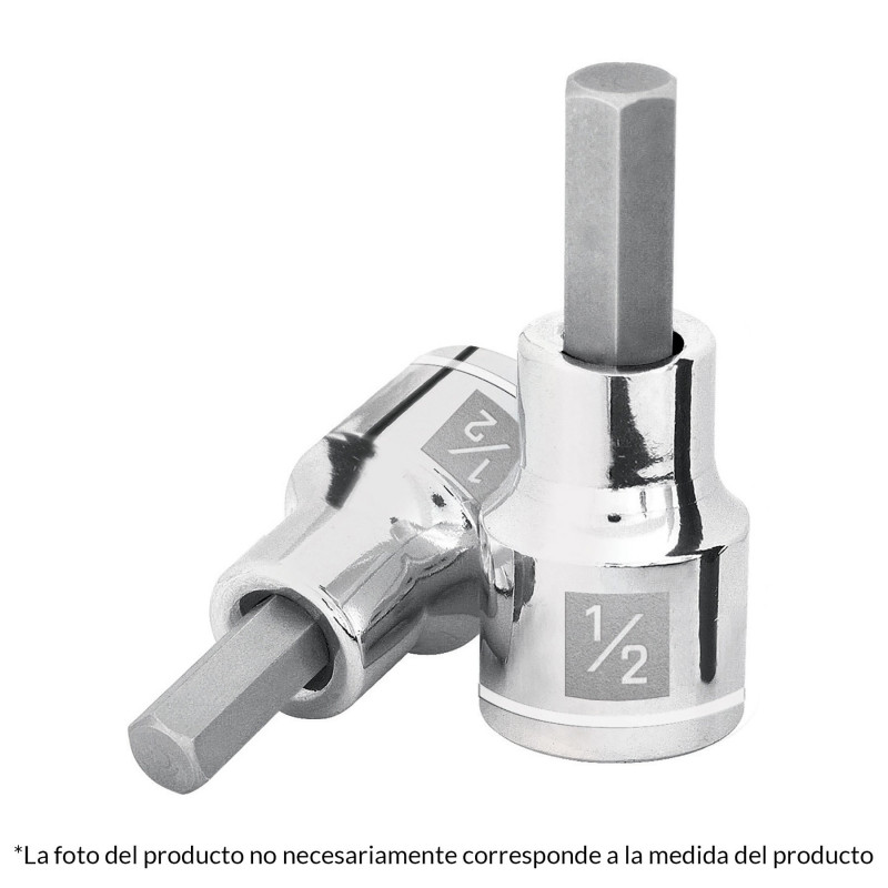 Copa De Punta Hexagonal 1/4" Mando 1/2 Truper