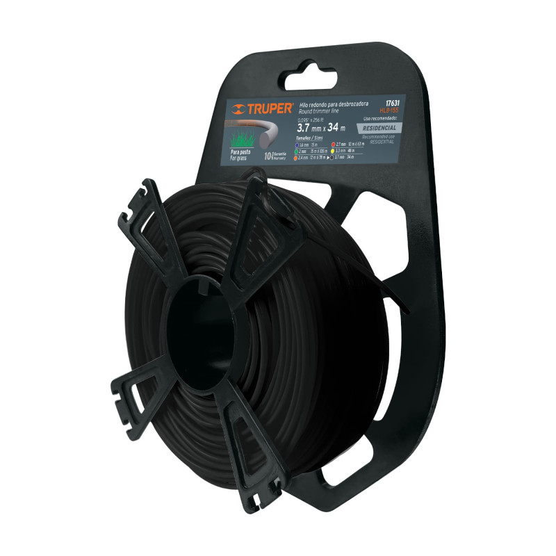 Hilo Para Guadañadora En Blister, 3.3mmx47m, Negro Truper