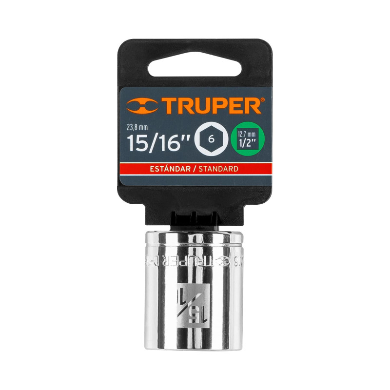 Copa Estandar De 6 Puntas 15/16" Mando 1/2 Truper