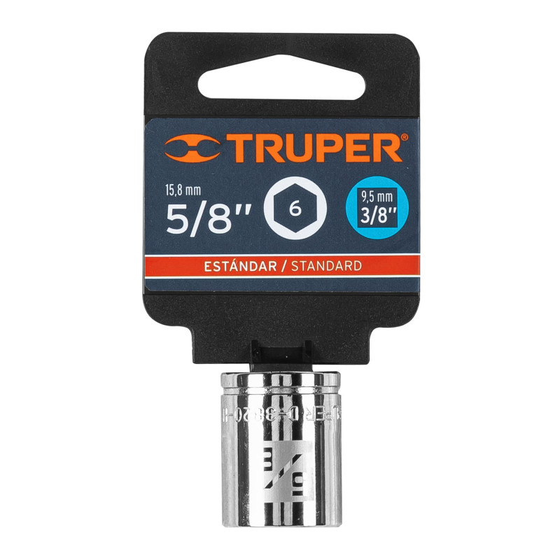 Copa Estándar de 5/8", 6 puntas, cuadro 3/8", Truper
