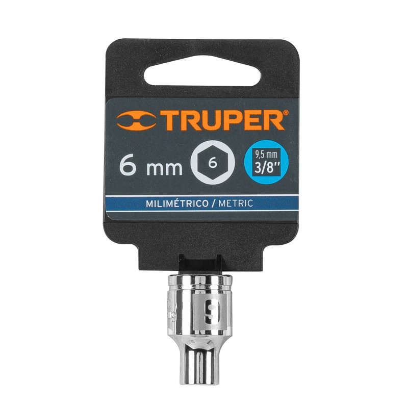 Copa Milimétrica 6 mm, 6 puntas, cuadro 3/8", Truper