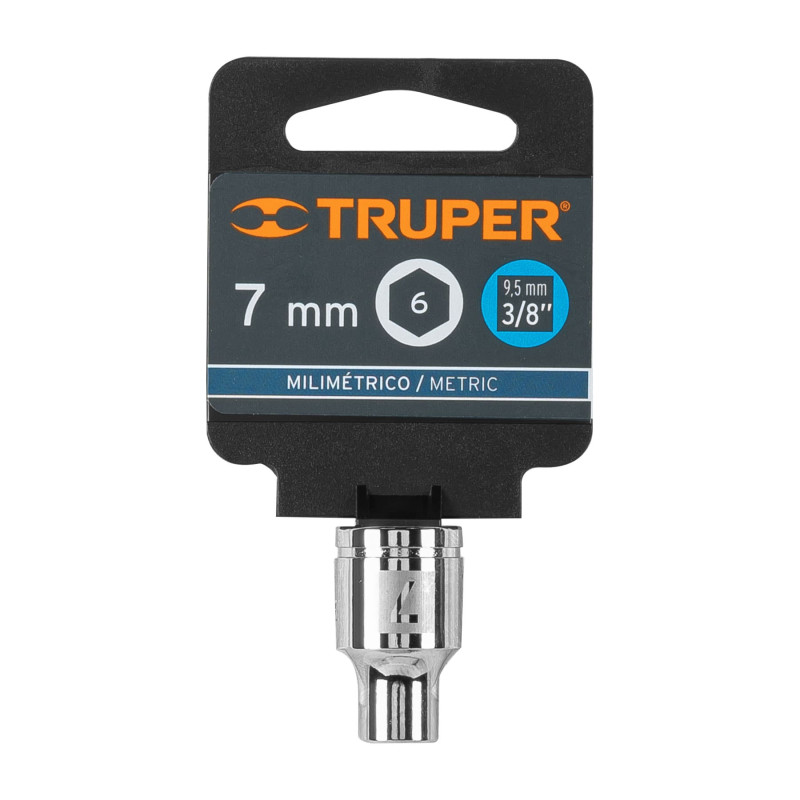 Copa Milimétrica 7 mm, 6 puntas, cuadro 3/8", Truper