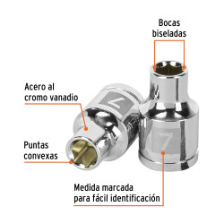 Copa Milimétrica 7 mm, 6 puntas, cuadro 3/8", Truper