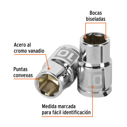 Copa Milimétrica 10 mm, 6 puntas, cuadro 3/8", Truper
