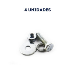 4 unidades Tornillo Hexagonal 1/4 x 1 1/4 con Tuerca y Arandela
