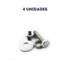 4 unidades Tornillo Hexagonal 1/4 x 1 1/4 con Tuerca y Arandela