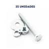 Paquete x 25 unidades Tornillo Hexagonal 1/4 x 3