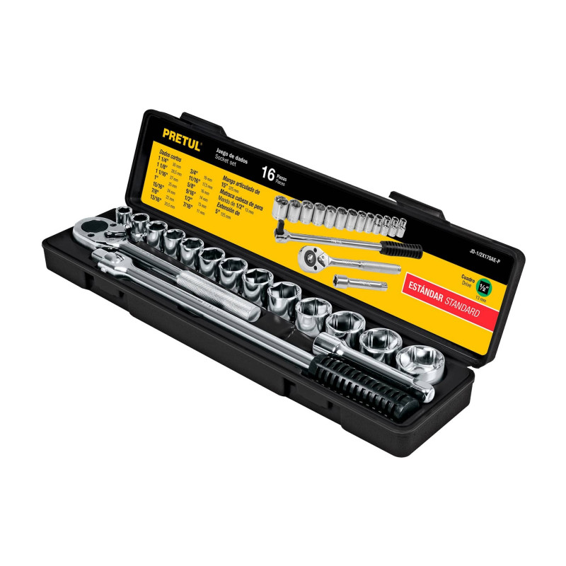 Juego De 16 Piezas, Metricas 1/2" Pretul