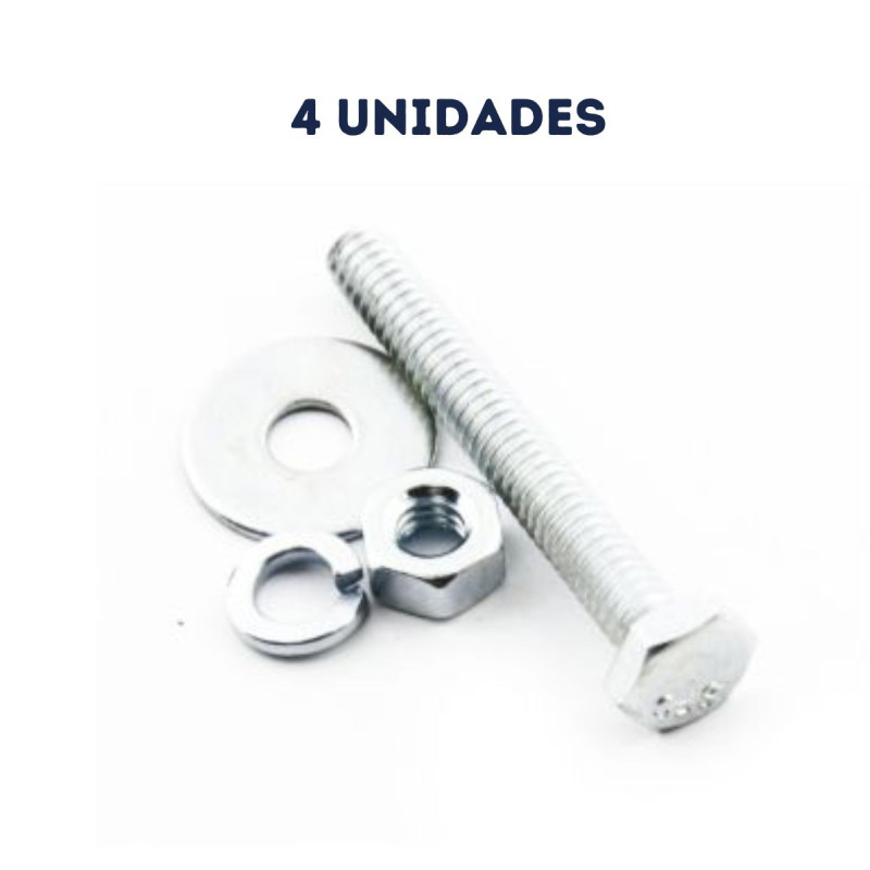 4 unidades Tornillo Hexagonal 5/16 x 2 1/2 con Tuerca y Arandela