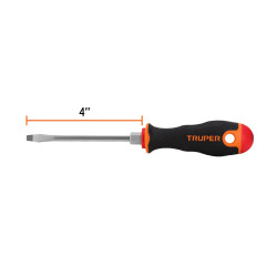 Destornillador Punta Pala 3/16"x 4" Con Mango Comfort Grip Truper