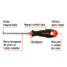 Destornillador Punta Pala 3/16"x 4" Con Mango Comfort Grip Truper