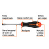 Destornillador Punta Pala 1/4"x 4" Con Mango Comfort Grip Truper