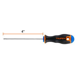 Destornillador Punta Phillips 1/8"x 4" Con Mango Comfort Grip Truper