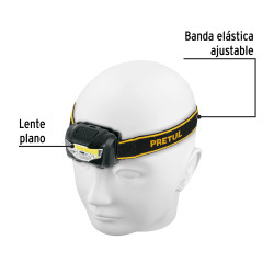 Linterna de minero, 65 lúmenes, 7 LED, 3 pilas AAA, Pretul"