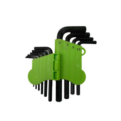 Juego De 10 Llaves Allen Bristol Milimétricas Ferreco Basics Color Verde Lima