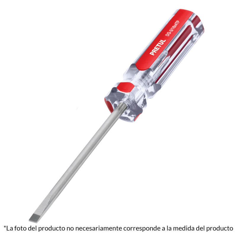 Destornillador Gabinete 1/8" x 6" Mango PVC Pretul