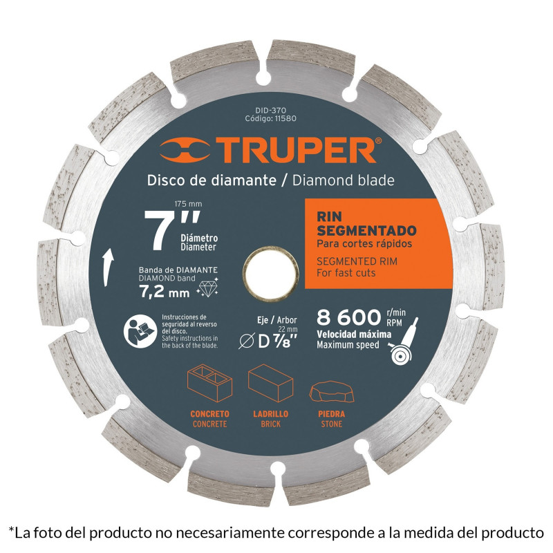 Disco Diamantado Segmentado 9" Corte Rapido Truper