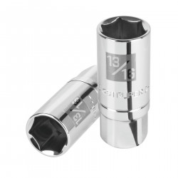 Copa Estandar Larga De 6 Puntas Para Bujias 13/16" Mando 1/2 Truper