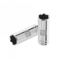 Copa Estandar Larga De 6 Puntas Para Bujias 13/16" Mando 1/2 Truper