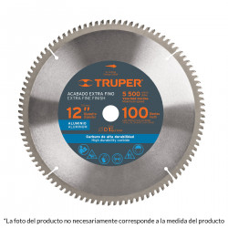 Disco Sierra 12" Centro De 1" Acabado Extra Fino Para Aluminio 80 Dientes Truper