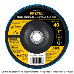 Disco Laminado Flap 4 1/2" 7/8" 60 Grano Pretul