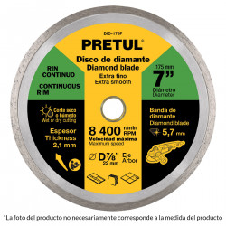 Disco Diamantado Continuo Acabado Fino 7" Pretul