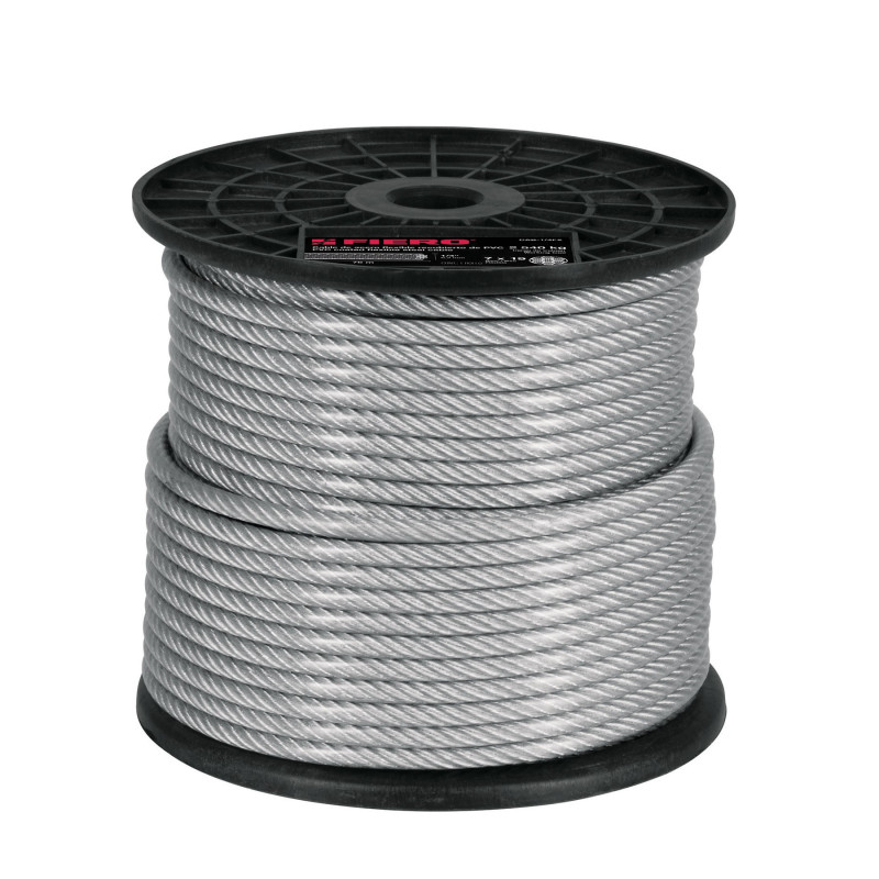 Guaya De Acero Recubierta De PVC 7X19 Hilos 3/32" 360KG Fiero