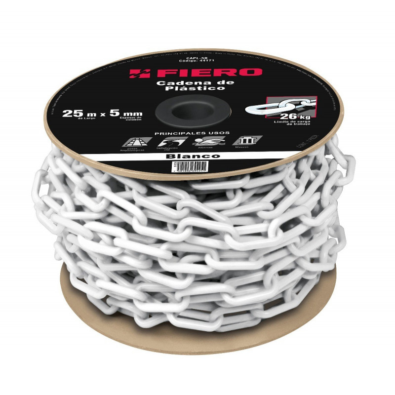 Cadena Plastica 5MM 7 Color Blanco Fiero