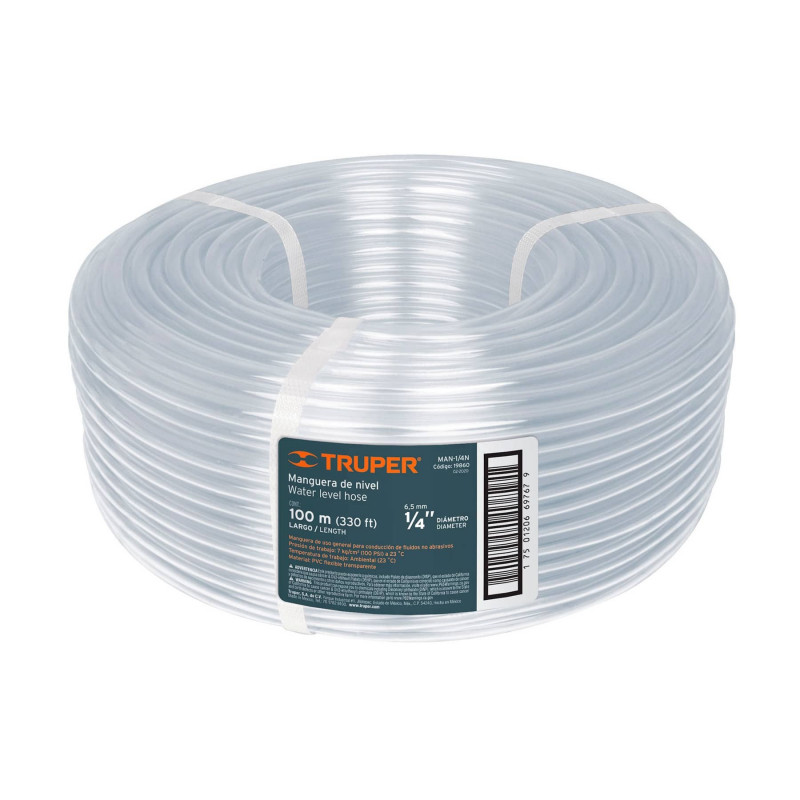 Manguera De Nivel Rollo De 100M 1/4" Truper