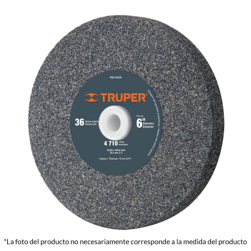Piedra Abrasiva Para Esmeril 60, 1" 1" Oxido De Aluminio Truper