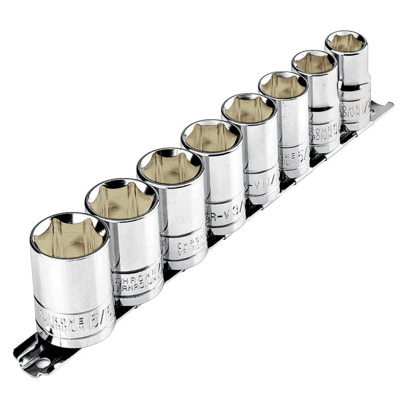 Juego De 8 Copas Estandar En Pulgadas Mando 1/2" Pretul