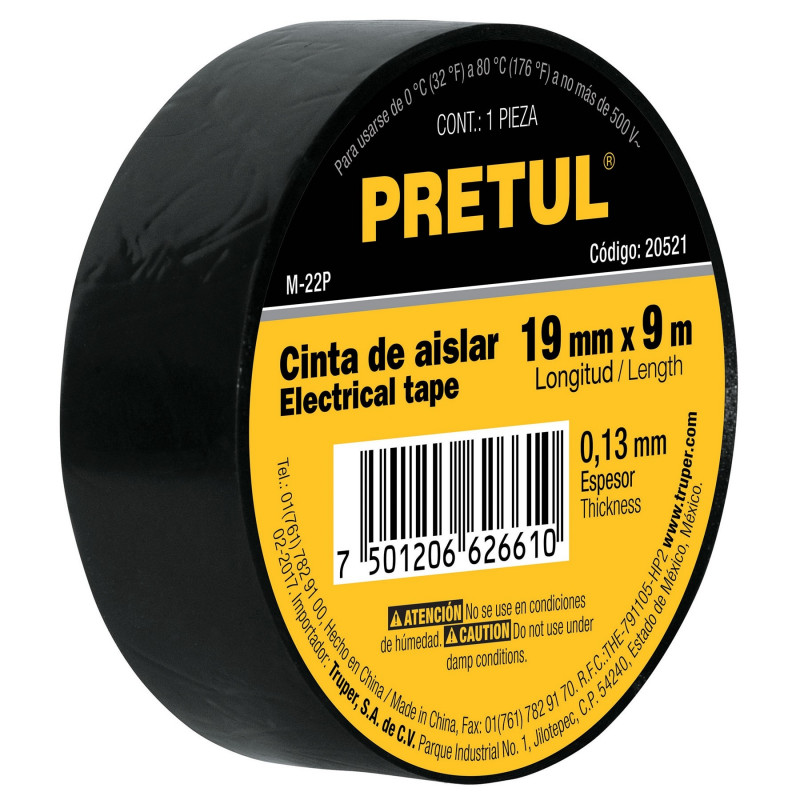 Cinta De Aislar PVC 9M X 19MM Pretul