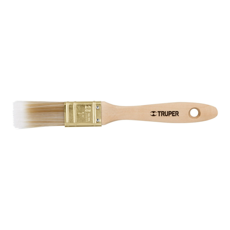 Brocha cerdas sintéticas,mango de madera, corte recto, 1'"