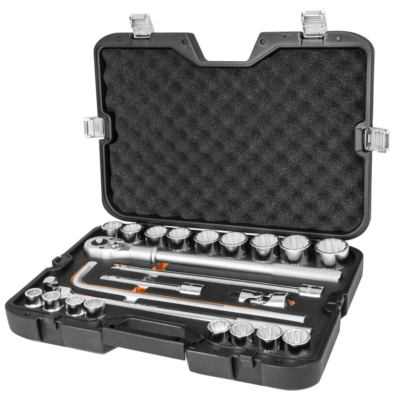 Juego de autoclé, cuadro 3/4', 24 piezas, milimétricos