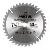 Disco sierra p/madera 7-1/4',40 dientes ,centro 5/8', Pretul"