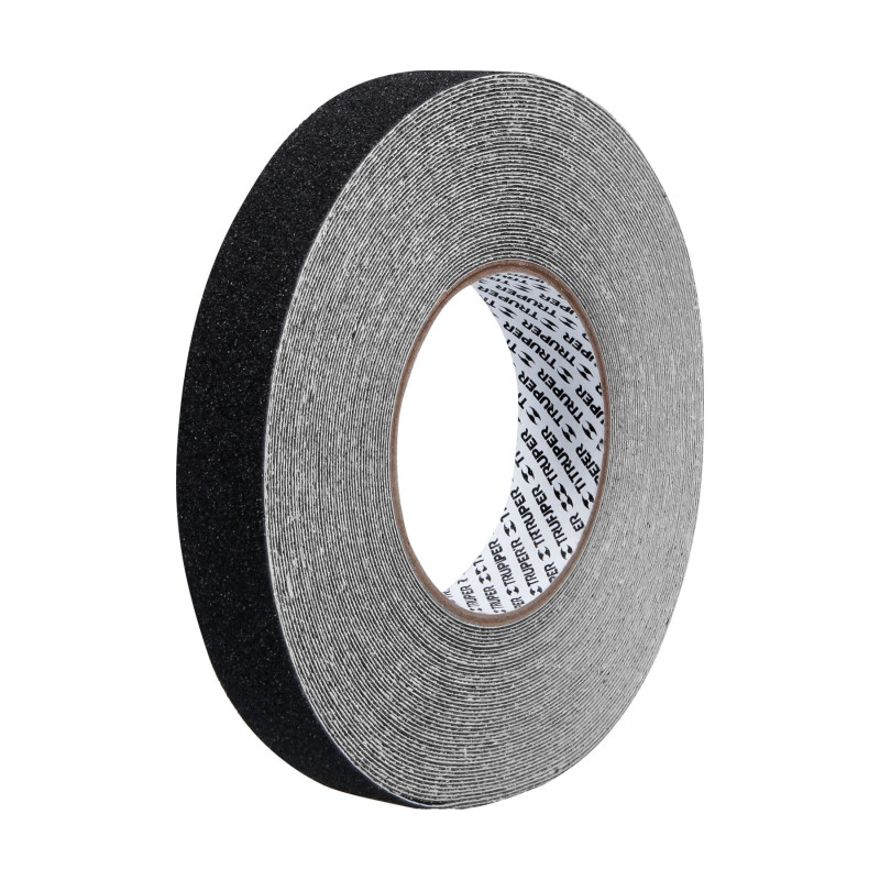 Cinta antiderrapante negra con abrasivo, 25mm x 18m"
