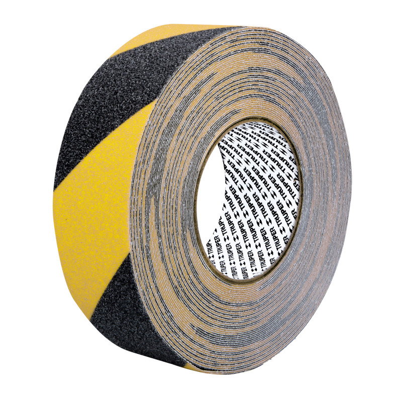 Cinta antiderrapante ama/negra con abrasivo, 50mm x 18m"