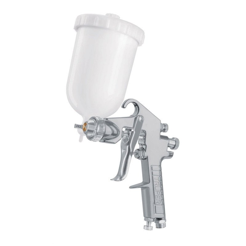 Pistola p/pintar gravedad LVMP, vaso plástico, boq 1.4 mm"