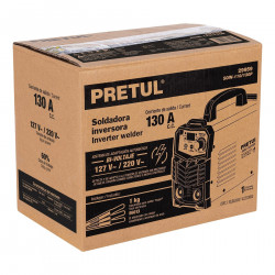 Soldadora inversora, 130A, Bi-voltaje 127/220V, Pretul"