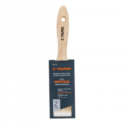 Brocha cerdas sintéticas,mango de madera, corte recto, 2'"