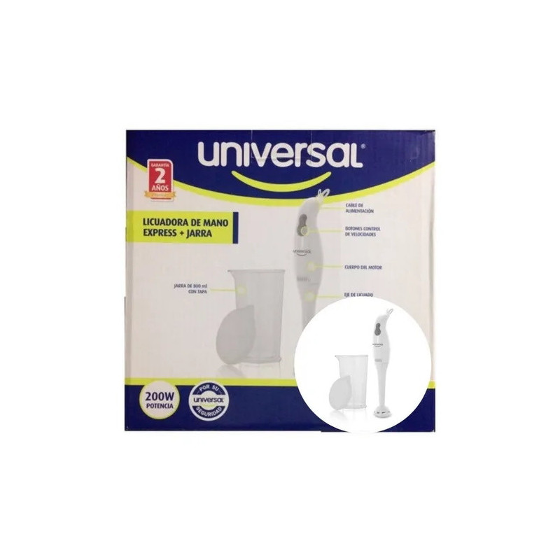 Licuadora Manual Con Vaso Universal 71777 Blanco