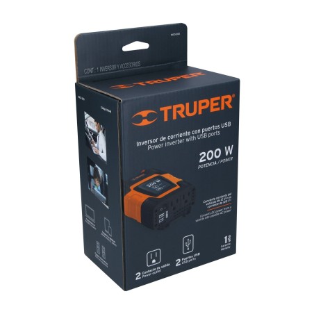 Inversor De Corriente 200 W Con Puerto USB Truper - Ferreco