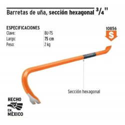 Especificaciones de Barra Pata De Cabra 75CM