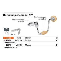 Especificaciones de Berbiquí Profesional 12"